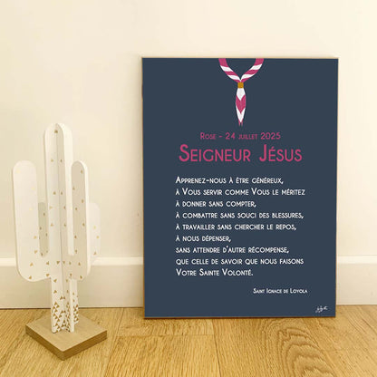 Affiche prière scoute – décoration murale inspirée du scoutisme et de la spiritualité chrétienne.