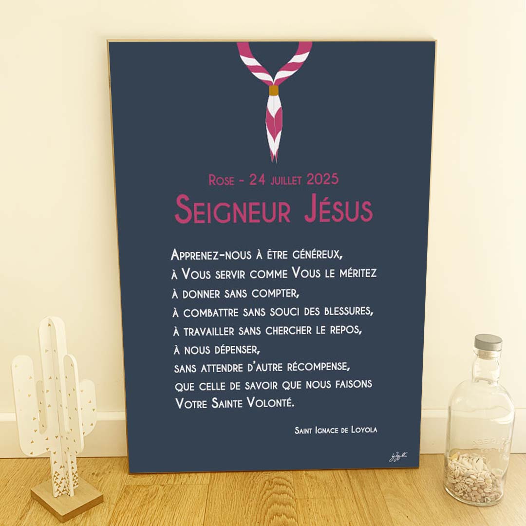 Affiche prière scoute – décoration murale inspirée du scoutisme et de la spiritualité chrétienne.