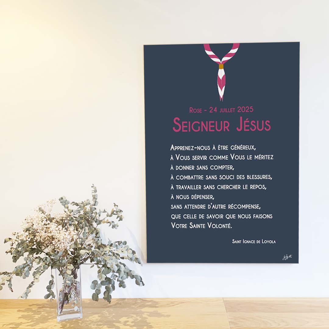 Affiche prière scoute – décoration murale inspirée du scoutisme et de la spiritualité chrétienne.