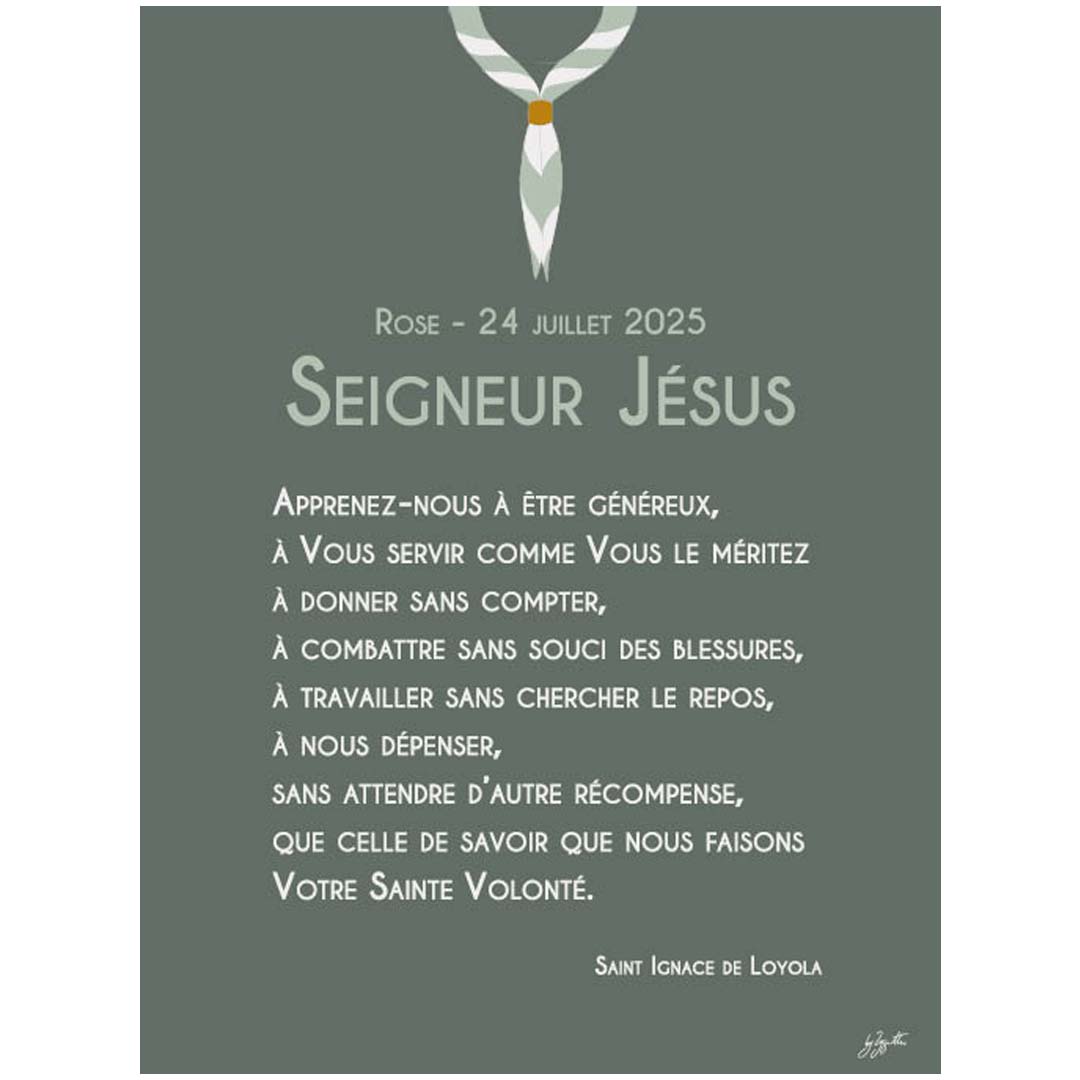 Affiche prière scoute – décoration murale inspirée du scoutisme et de la spiritualité chrétienne.