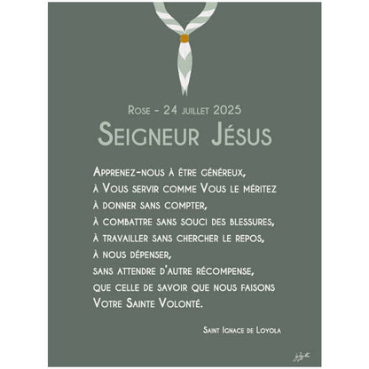 Affiche prière scoute – décoration murale inspirée du scoutisme et de la spiritualité chrétienne.