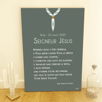Affiche prière scoute – décoration murale inspirée du scoutisme et de la spiritualité chrétienne.