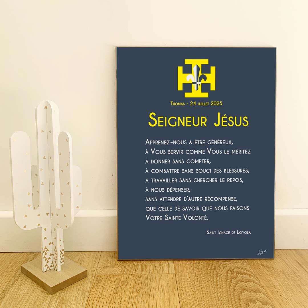 Affiche prière SUF – décoration murale inspirée des Scouts Unitaires de France et de la foi chrétienne.