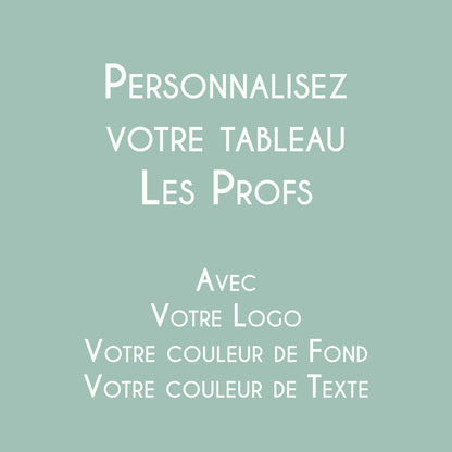 Affiche personnalisée Les Professeurs avec logo et couleurs d'un établissement scolaire.