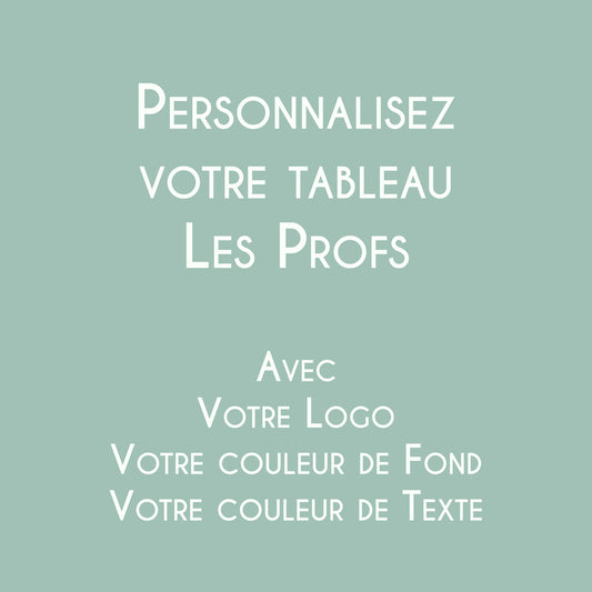 Affiche personnalisée Les Professeurs avec logo et couleurs d'un établissement scolaire.