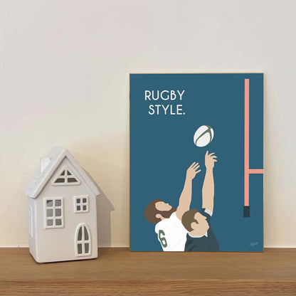 Affiche rugby vintage – décoration murale inspirée de la passion du rugby.