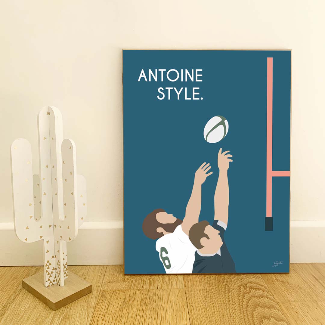 Affiche rugby vintage – décoration murale inspirée de la passion du rugby.