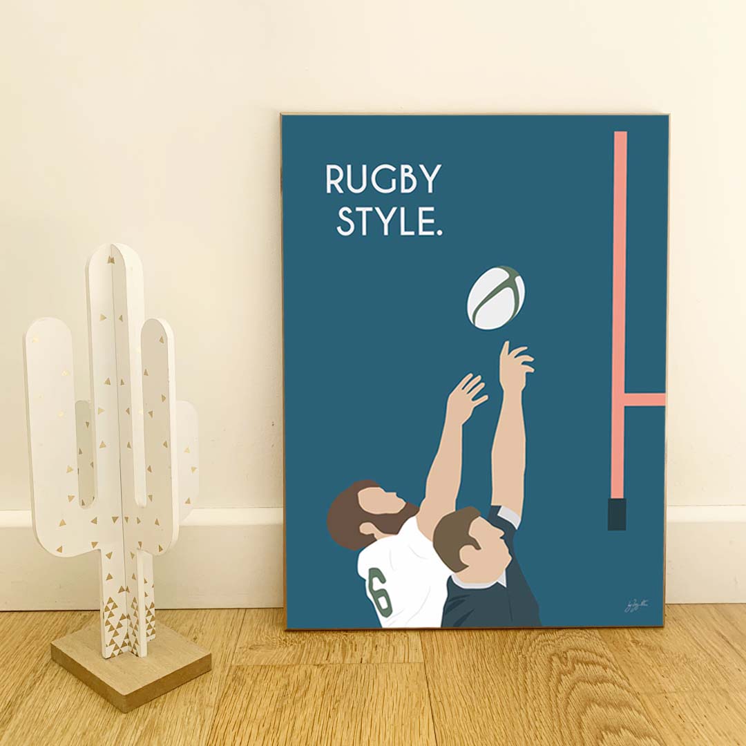 Affiche rugby vintage – décoration murale inspirée de la passion du rugby.