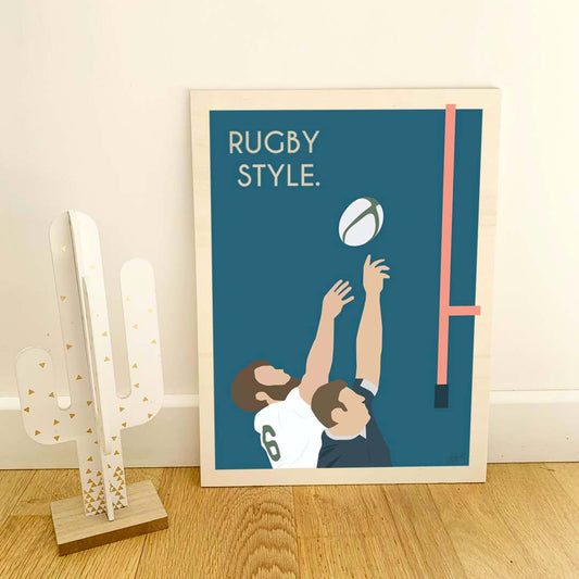 Affiche rugby vintage – décoration murale inspirée de la passion du rugby.