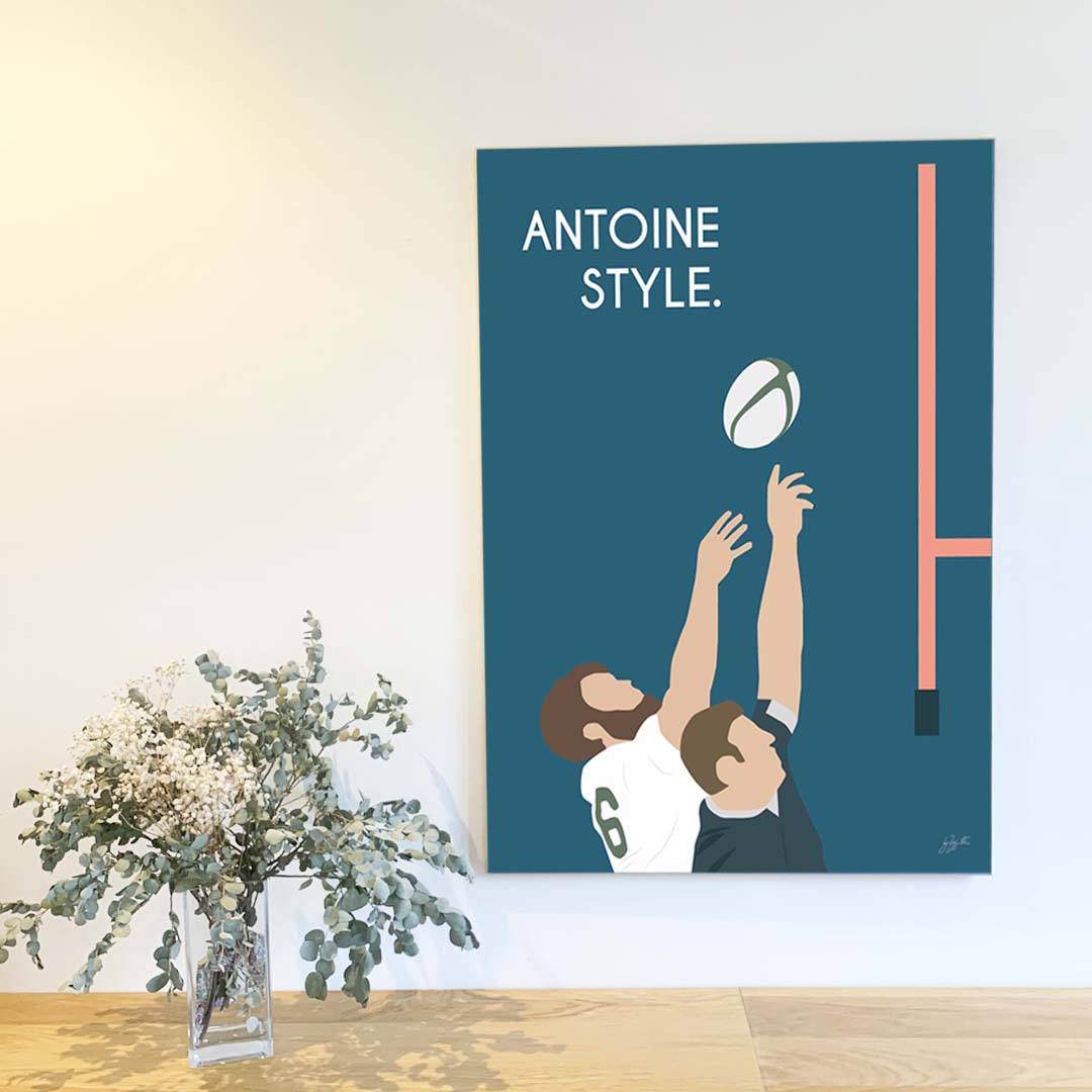 Affiche rugby vintage – décoration murale inspirée de la passion du rugby.