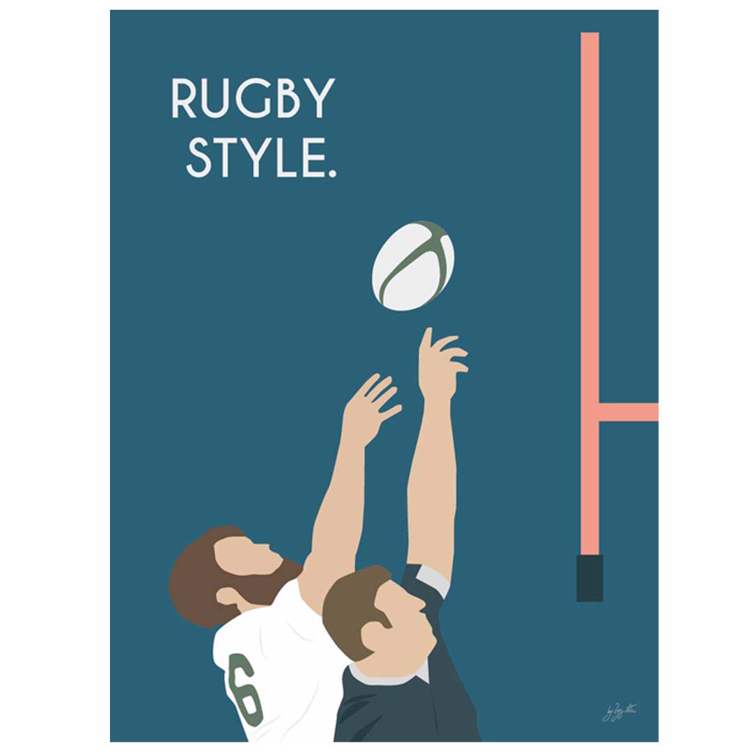 Affiche rugby vintage – décoration murale inspirée de la passion du rugby.
