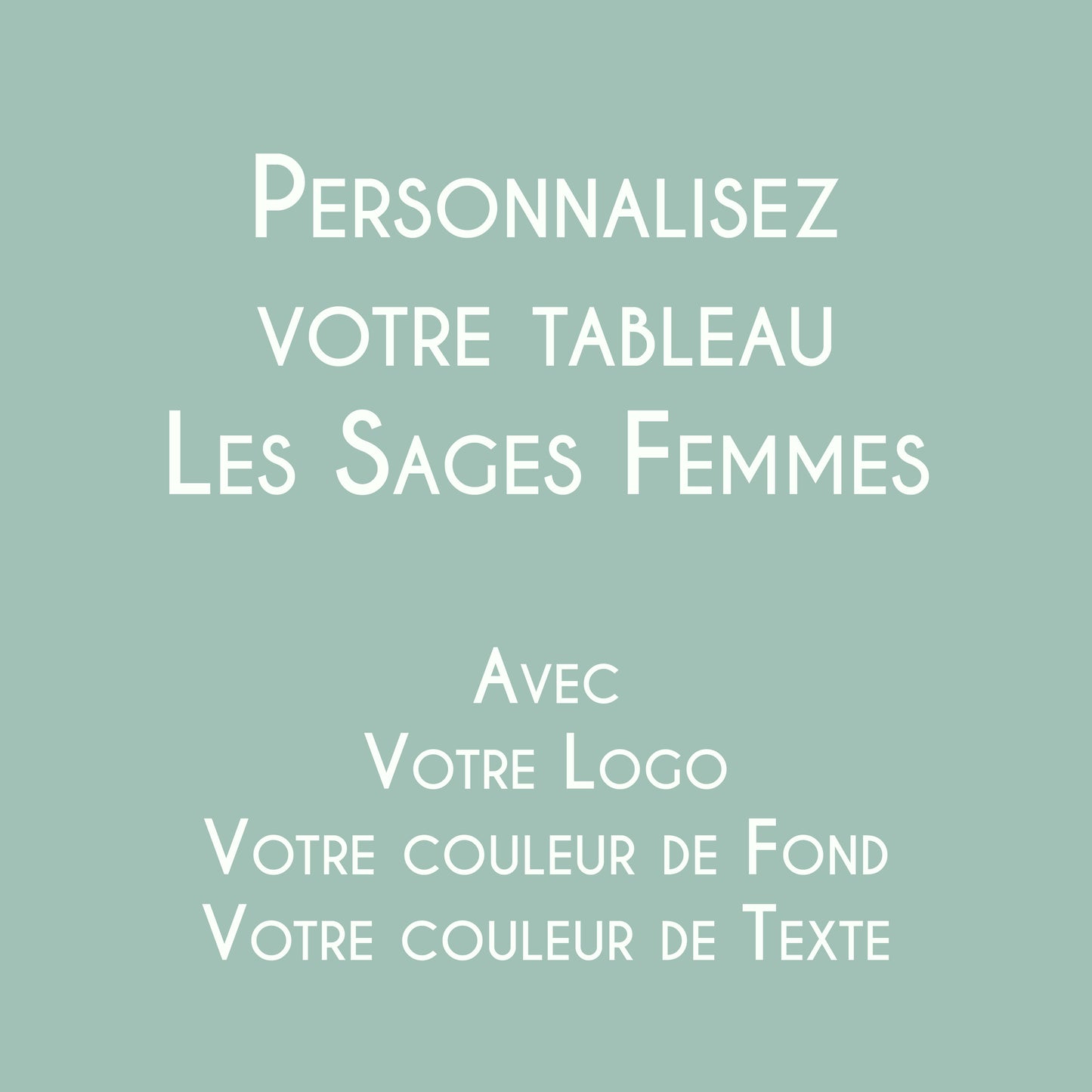 Affiche personnalisée Les Sages-Femmes avec logo et couleurs du cabinet.