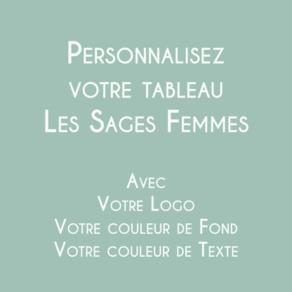 Affiche personnalisée Les Sages-Femmes avec logo et couleurs du cabinet.
