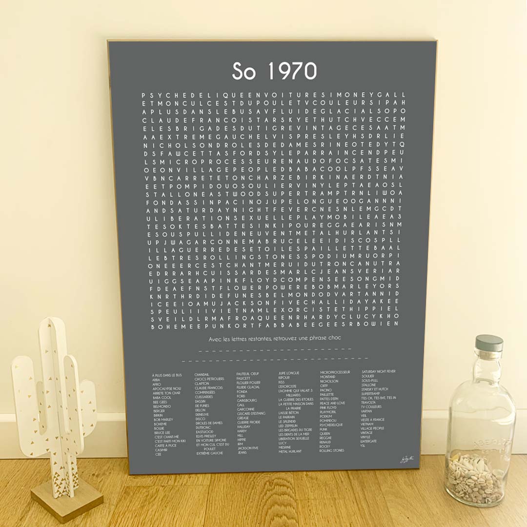 Affiche So 1970 – décoration murale inspirée des années 70 et du style rétro.