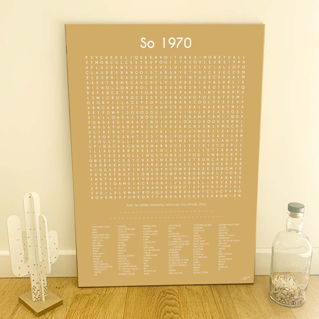 Affiche So 1970 – décoration murale inspirée des années 70 et du style rétro.