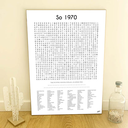 Affiche en bois et poster sur les Années 70