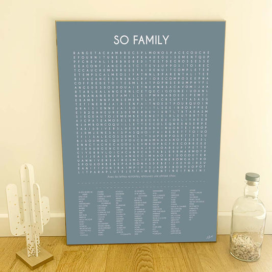 Affiche So Family – décoration murale familiale chaleureuse.