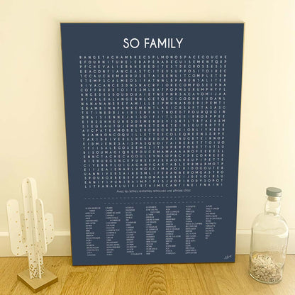 Affiche So Family – décoration murale familiale chaleureuse.