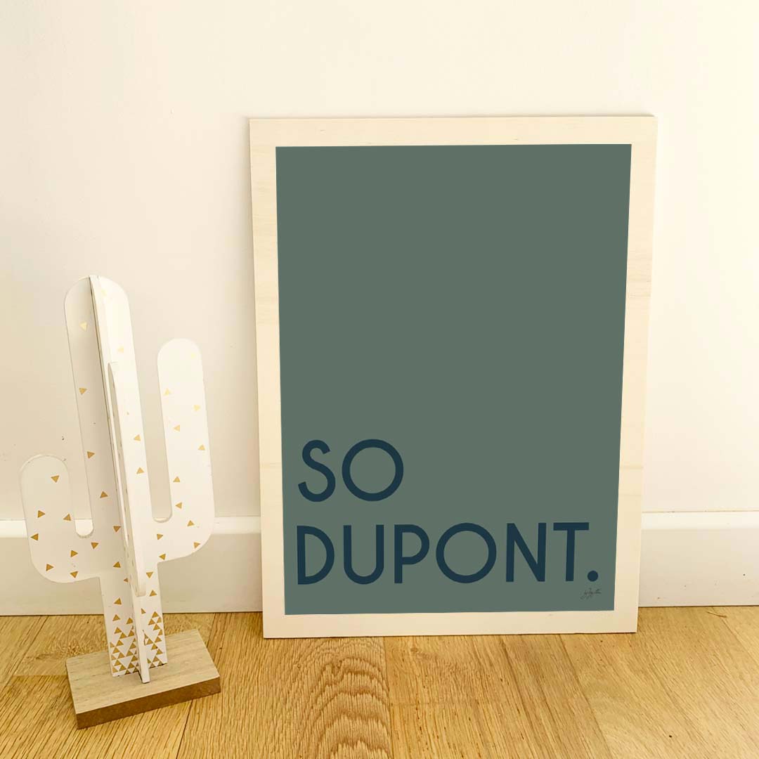 Affiche So name personnalisée avec texte personnalisé, décoration murale moderne fabriquée en France.