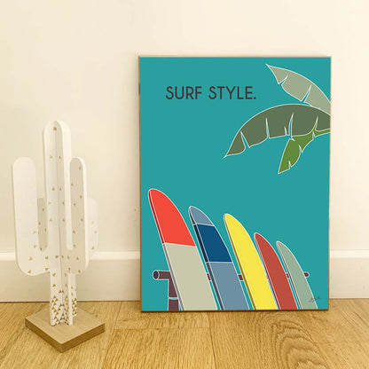 Affiche surf bord de mer – décoration murale inspirée des vagues, de l'océan et du lifestyle surf.