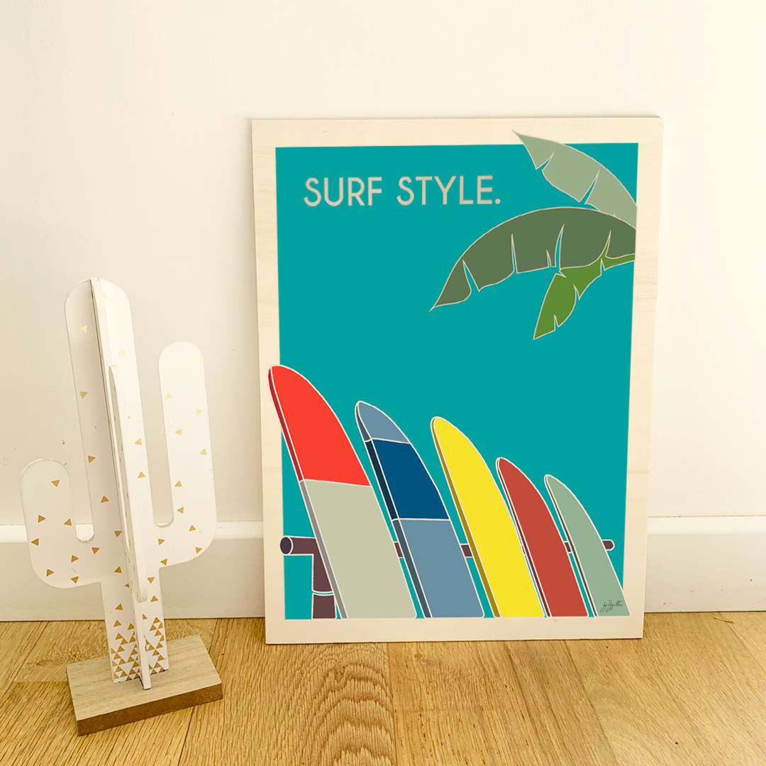 Affiche surf bord de mer – décoration murale inspirée des vagues, de l'océan et du lifestyle surf.