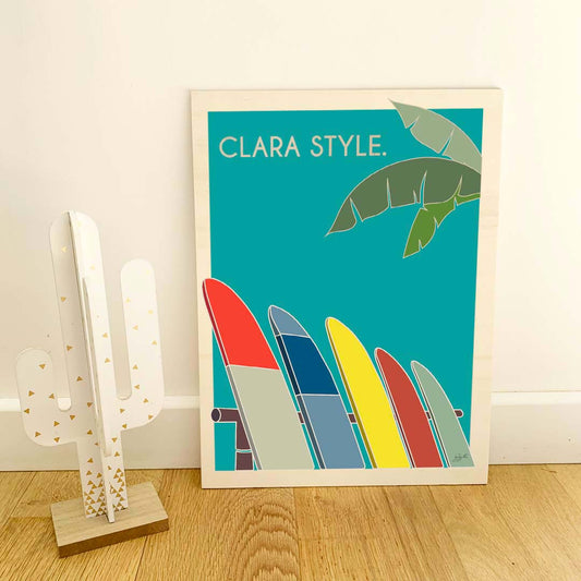 Affiche surf bord de mer – décoration murale inspirée des vagues, de l'océan et du lifestyle surf.
