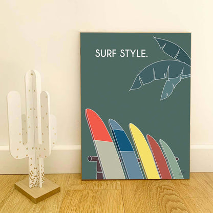 Affiche surf bord de mer – décoration murale inspirée des vagues, de l'océan et du lifestyle surf.