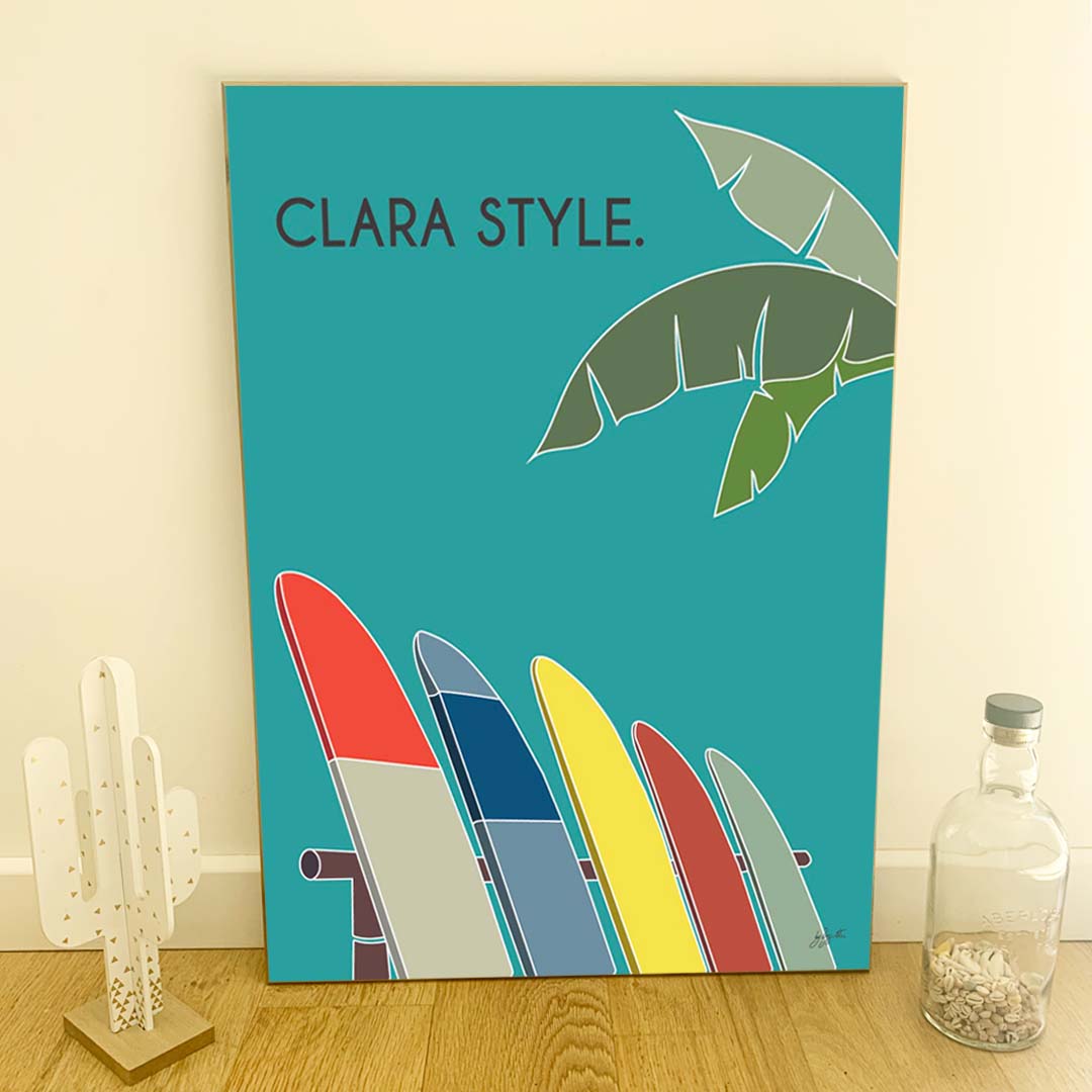 Affiche surf bord de mer – décoration murale inspirée des vagues, de l'océan et du lifestyle surf.