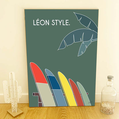 Affiche surf bord de mer – décoration murale inspirée des vagues, de l'océan et du lifestyle surf.