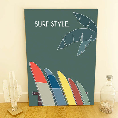 Affiche surf bord de mer – décoration murale inspirée des vagues, de l'océan et du lifestyle surf.