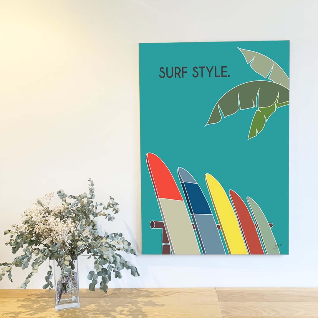 Affiche surf bord de mer – décoration murale inspirée des vagues, de l'océan et du lifestyle surf.
