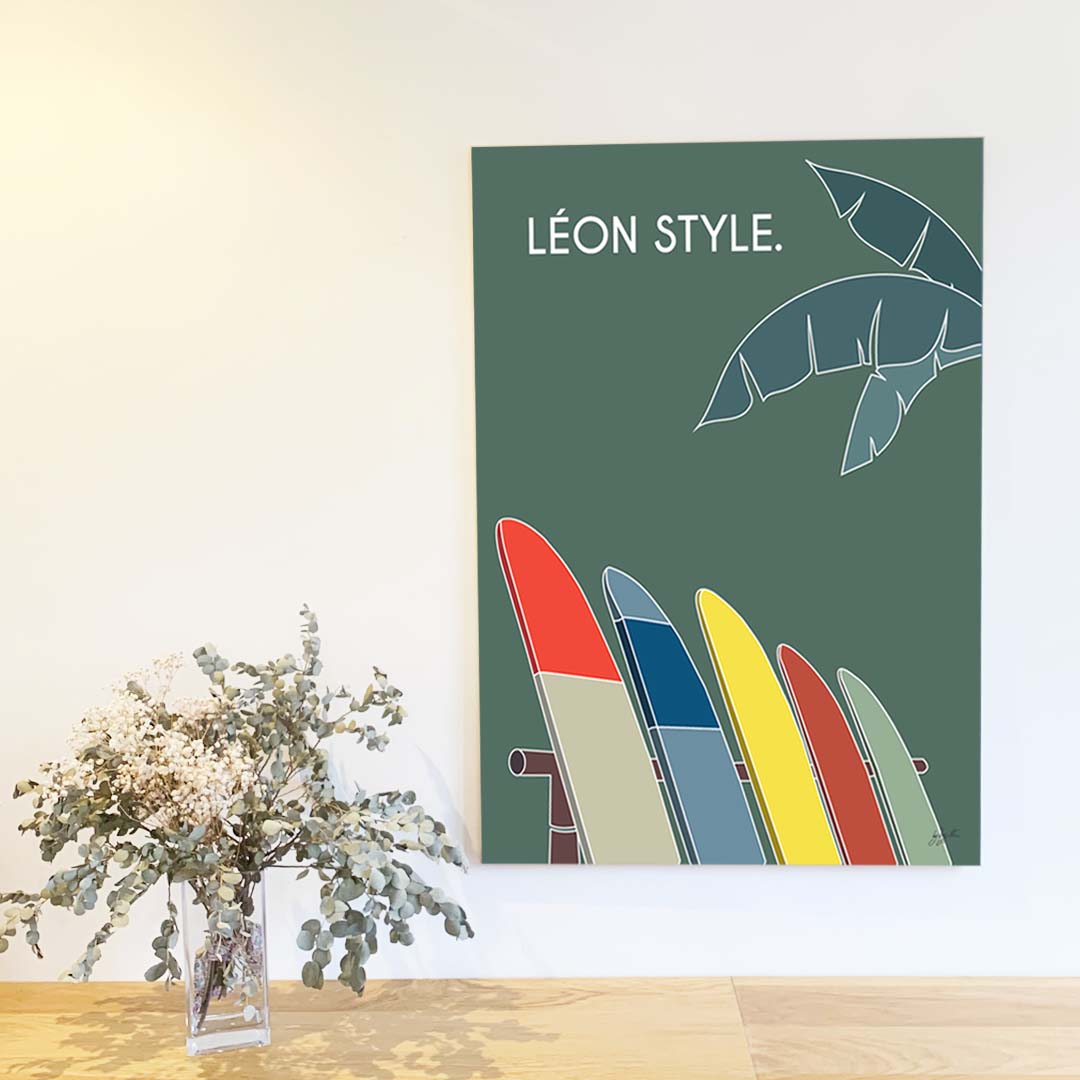 Affiche surf bord de mer – décoration murale inspirée des vagues, de l'océan et du lifestyle surf.