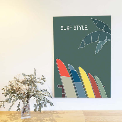 Affiche surf bord de mer – décoration murale inspirée des vagues, de l'océan et du lifestyle surf.