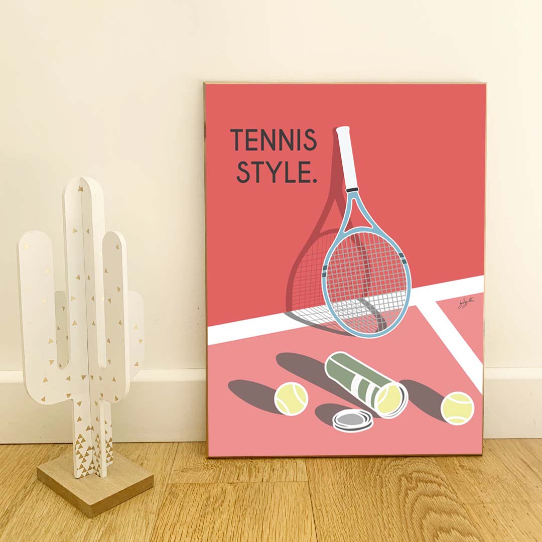 Affiche tennis Roland-Garros – décoration murale inspirée du tennis et du célèbre tournoi sur terre battue.