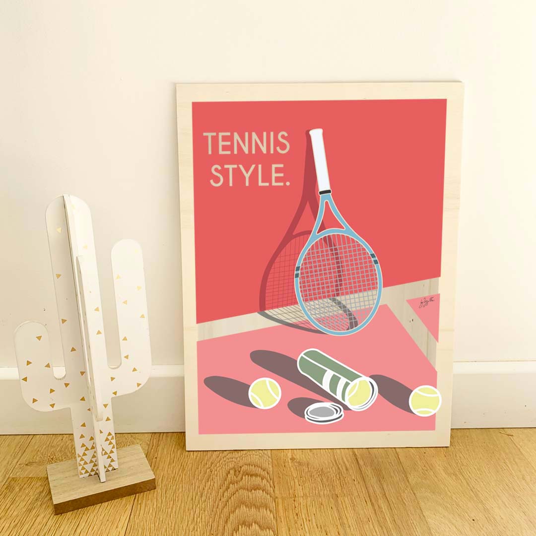 Affiche tennis Roland-Garros – décoration murale inspirée du tennis et du célèbre tournoi sur terre battue.