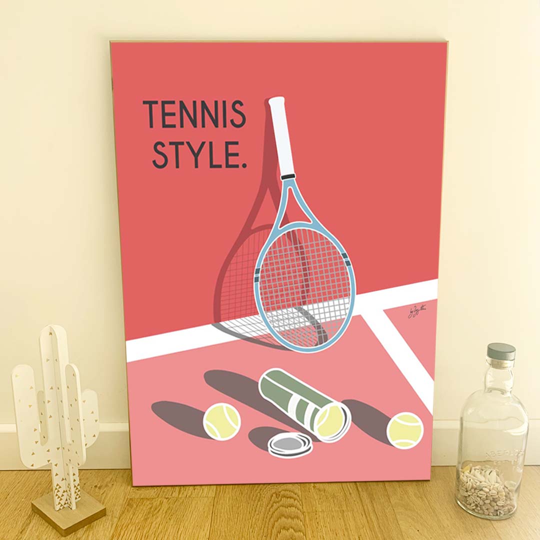 Affiche tennis Roland-Garros – décoration murale inspirée du tennis et du célèbre tournoi sur terre battue.