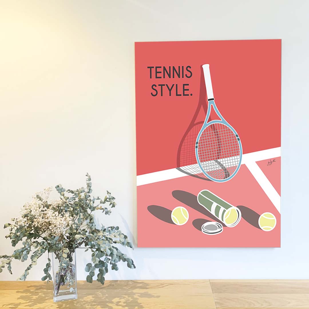 Affiche tennis Roland-Garros – décoration murale inspirée du tennis et du célèbre tournoi sur terre battue.