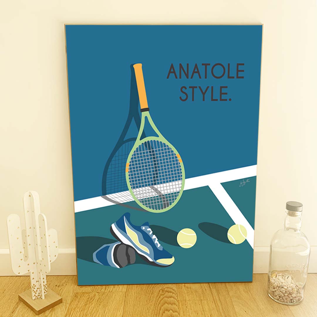 Affiche Tennis US Open – décoration murale inspirée du tennis, des tournois du Grand Chelem et de l'univers des grands champions.
