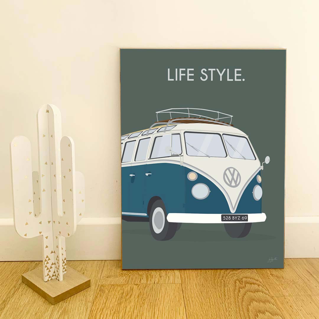 Affiche van lifestyle – décoration murale inspirée du voyage, de l’aventure et de l’esprit vanlife.