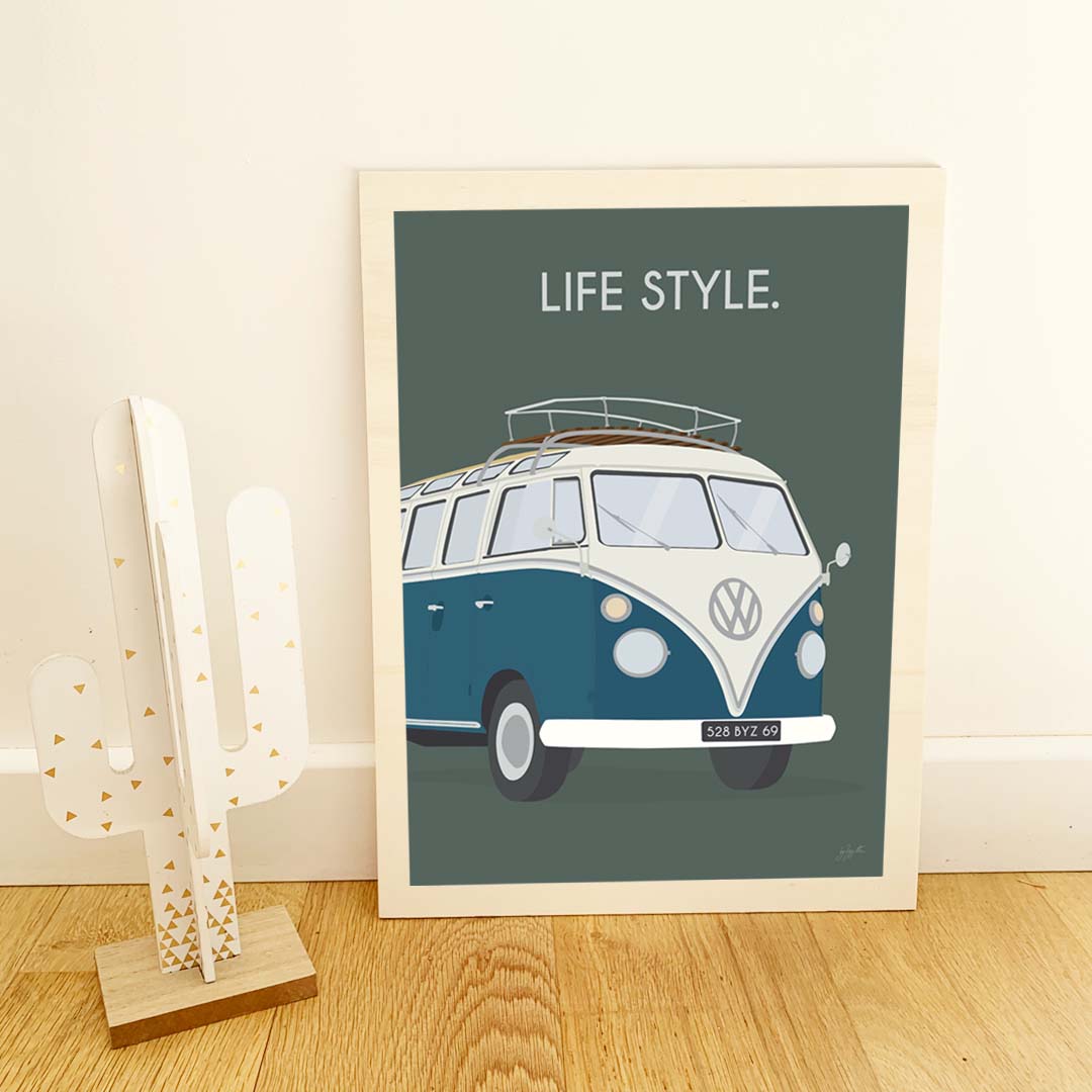 Affiche van lifestyle – décoration murale inspirée du voyage, de l’aventure et de l’esprit vanlife.