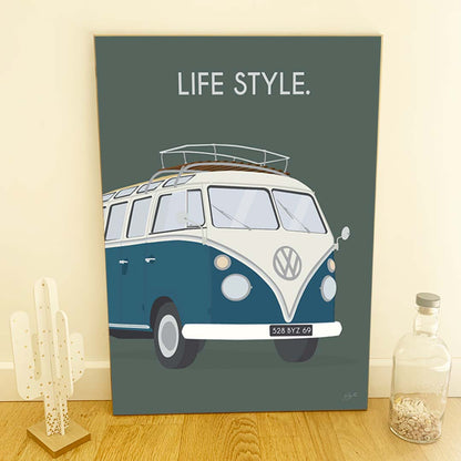 Affiche van lifestyle – décoration murale inspirée du voyage, de l’aventure et de l’esprit vanlife.