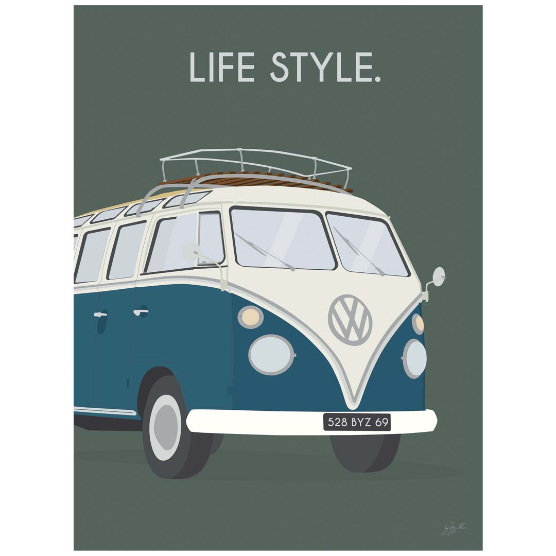 Affiche van lifestyle – décoration murale inspirée du voyage, de l’aventure et de l’esprit vanlife.
