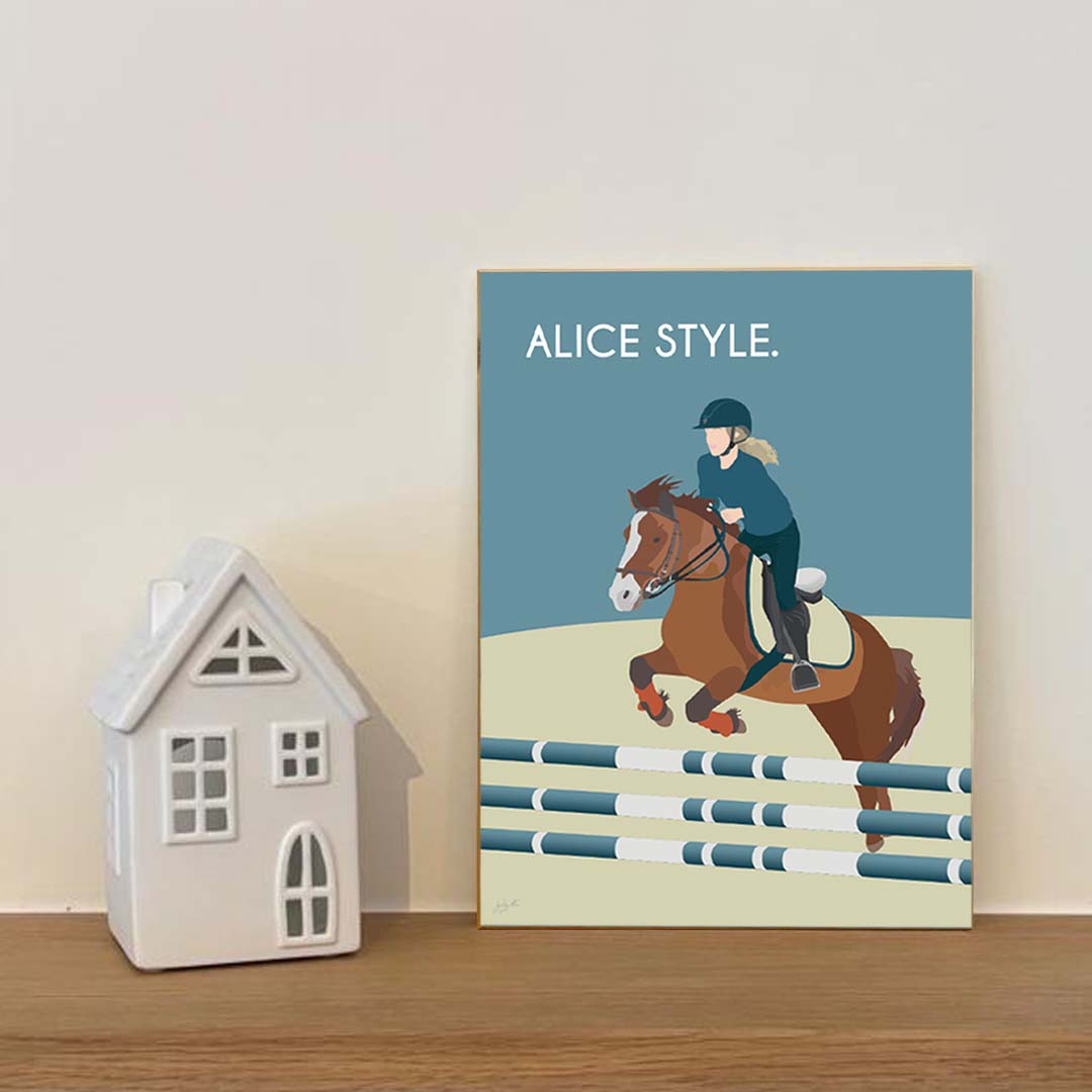 Affiche équitation élégante – décoration murale inspirée du cheval et du riding lifestyle.