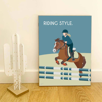 Affiche équitation élégante – décoration murale inspirée du cheval et du riding lifestyle.