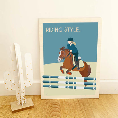 Affiche équitation élégante – décoration murale inspirée du cheval et du riding lifestyle.