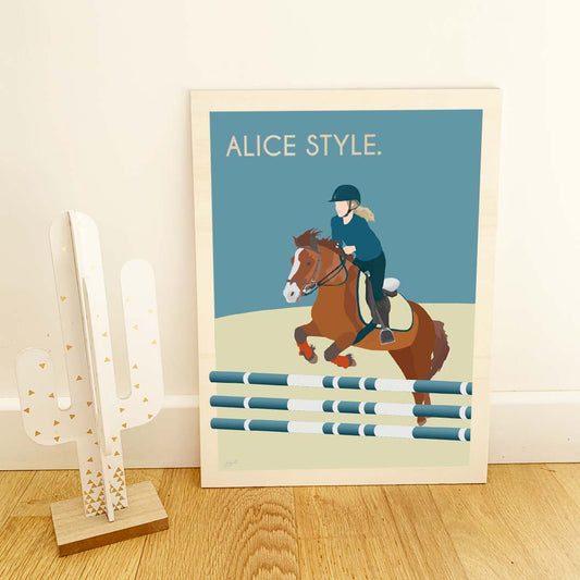 Affiche équitation élégante – décoration murale inspirée du cheval et du riding lifestyle.