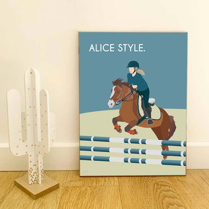 Affiche équitation élégante – décoration murale inspirée du cheval et du riding lifestyle.