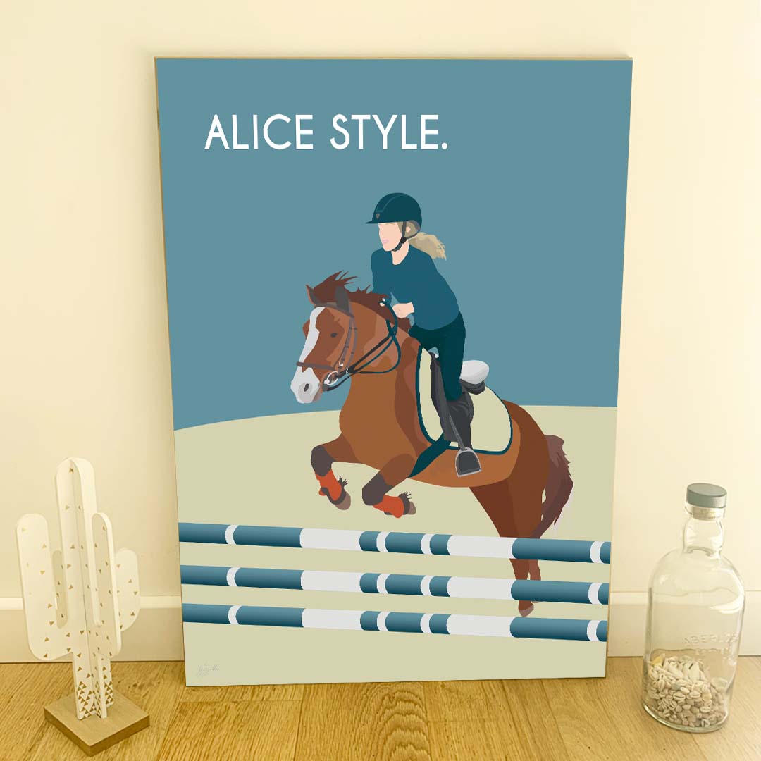 Affiche équitation élégante – décoration murale inspirée du cheval et du riding lifestyle.
