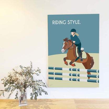 Affiche équitation élégante – décoration murale inspirée du cheval et du riding lifestyle.