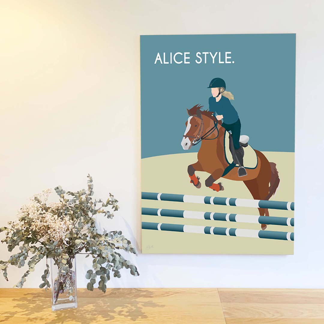 Affiche équitation élégante – décoration murale inspirée du cheval et du riding lifestyle.